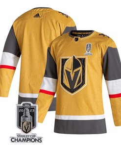 Vegas Golden Knights 2023 Stanley Cup Champions Patch Home Men Jersey - Gold