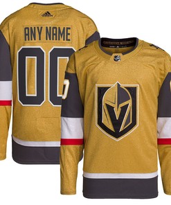 Vegas Golden Knights Adidas Alternate Authentic Primegreen Custom Jersey Gold Custom Jerseys Nhl