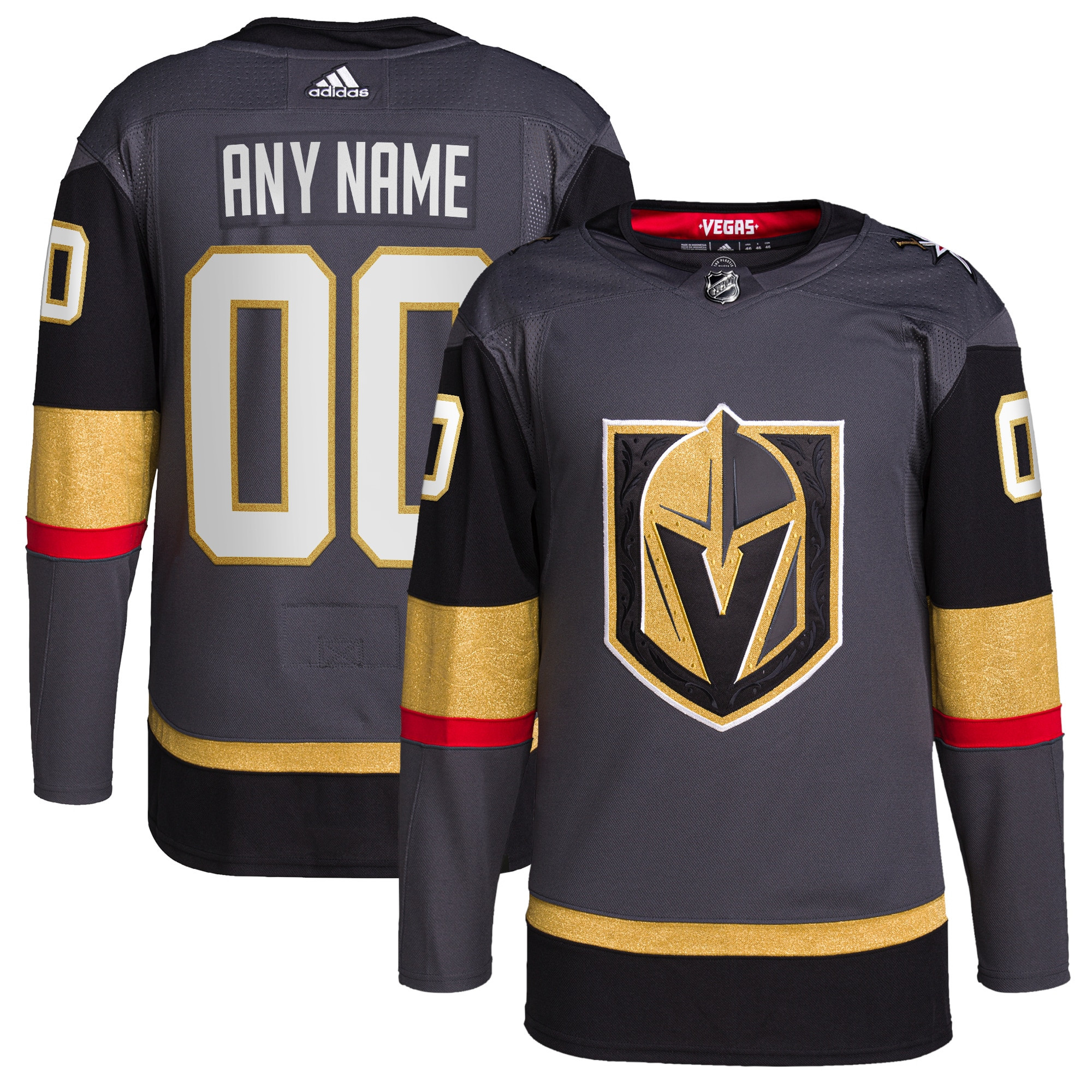 Vegas Golden Knights Adidas Home Authentic Pro Custom Jersey Gray Custom Jerseys Nhl