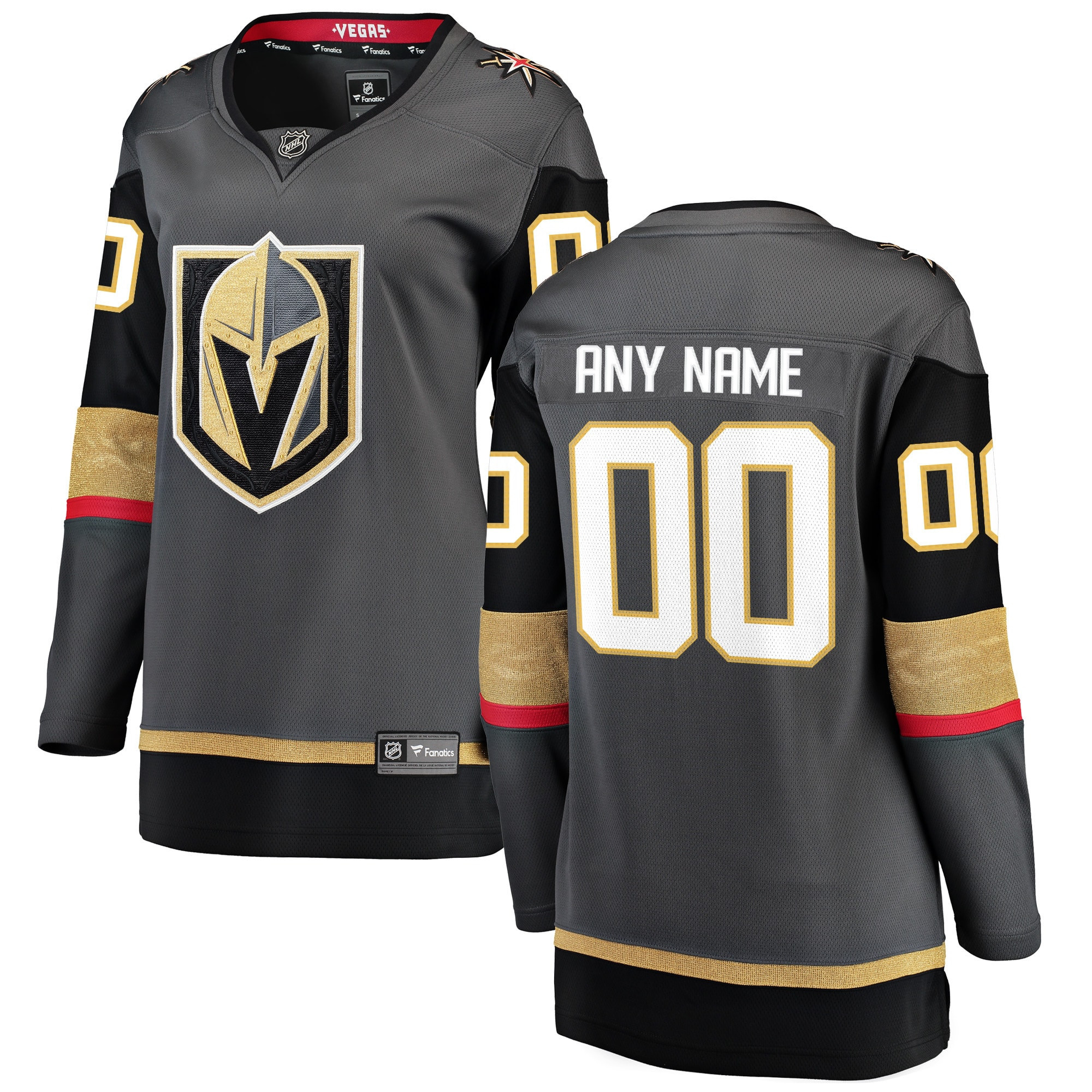 Vegas Golden Knights Fanatics Branded Womens Home Breakaway Custom Jersey - Black Custom Jerseys Nhl