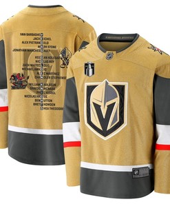 Vegas Golden Knights Players List 2023 Stanley Cup Men Jersey - Yellow