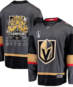 Vegas Golden Knights Players Signatures 2023 Stanley Cup Men Jersey - Black