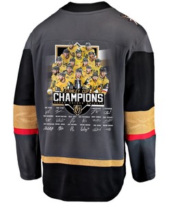 Vegas Golden Knights Players Signatures 2023 Stanley Cup Men Jersey - Black