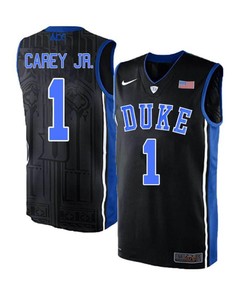 Vernon Carey Jr. 1 Duke Blue Devils Elite Basketball Men Jersey - Black Blue
