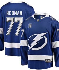 Victor Hedman Tampa Bay Lightning Fanatics Branded Home 2022 Stanley Cup Final Breakaway Player Jersey - Blue Nhl
