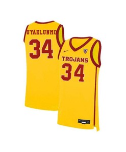 Victor Uyaelunmo 34 USC Trojans Elite Basketball Men Jersey - Yellow