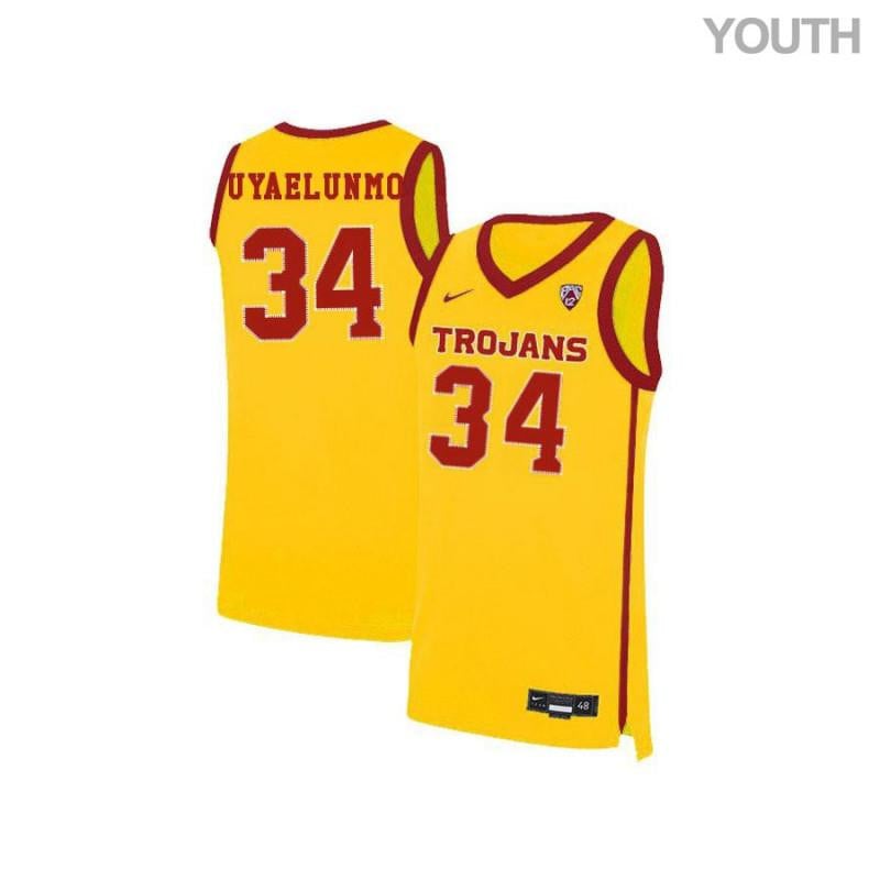 Victor Uyaelunmo 34 USC Trojans Elite Basketball Youth Jersey - Yellow