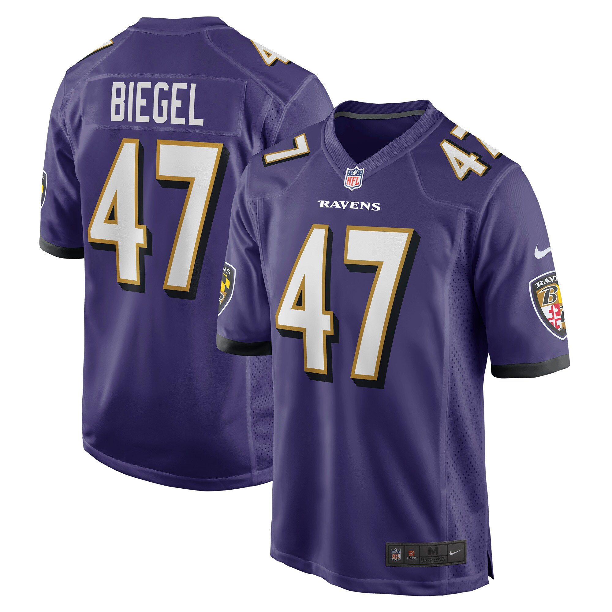 Vince Biegel Baltimore Ravens Player Game Jersey - Purple Nfl