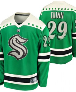 Vince Dunn Seattle Kraken 2022 St. Patrick Green 29 Jersey Jersey