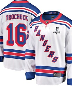 Vincent Trocheck 16 New York Rangers Stanley Cup 2023 Playoffs Patch Away Breakaway Men Jersey - White