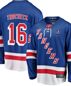Vincent Trocheck 16 New York Rangers Stanley Cup 2023 Playoffs Patch Home Breakaway Men Jersey - Blue