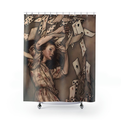 Vintage Alice in Wonderland Shower Curtain Illustration From 1907