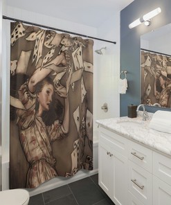 Vintage Alice in Wonderland Shower Curtain Illustration From 1907