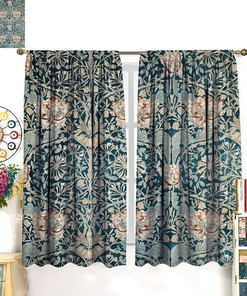 Vintage Boho Floral Blackout Curtain, William Morris Original Design