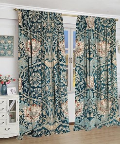 Vintage Boho Floral Blackout Curtain, William Morris Original Design