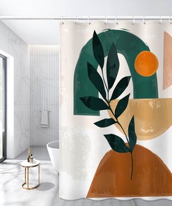 Vintage Boho Shower Curtain with Minimalistic Design