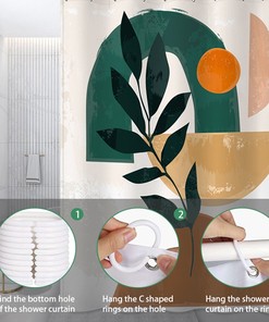 Vintage Boho Shower Curtain with Minimalistic Design