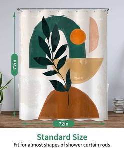 Vintage Boho Shower Curtain with Minimalistic Design