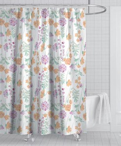 Vintage Botanical Shower Curtain with Beautiful Floral Print for Bathroom Accessories