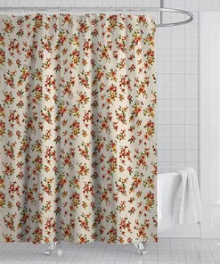Vintage Botanical Shower Curtain with Beautiful Floral Print for Bathroom Accessories