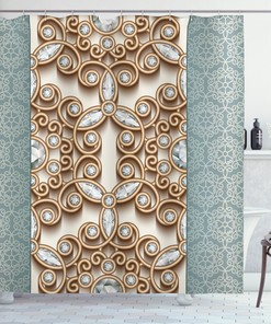 Vintage Diamonds Boho Shower Curtain - Retro Print for an Elegant Vintage Look