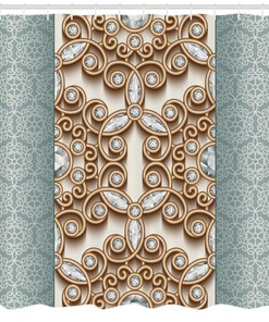 Vintage Diamonds Boho Shower Curtain - Retro Print for an Elegant Vintage Look