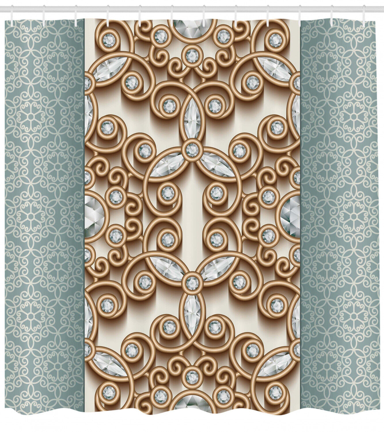Vintage Diamonds Boho Shower Curtain - Retro Print for an Elegant Vintage Look