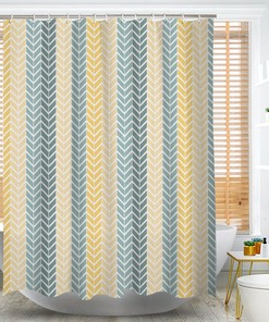 Vintage Geometry Line Shower Curtain, Home Bathroom Decor, Housewarming Gift