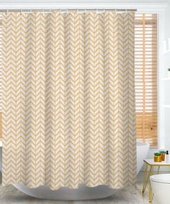 Vintage Geometry Line Shower Curtain, Home Bathroom Decor, Housewarming Gift