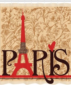 Vintage Paris French Eiffel Tower City Holiday Postcards Gifts Shower Curtain - Elegant Bathroom Decor