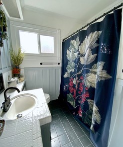 Vintage Redcurrants Shower Curtain - Antique Botanical Bathroom Decor