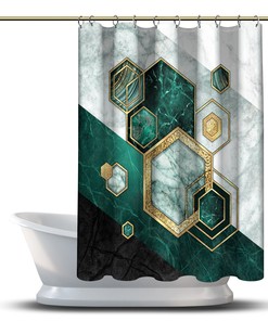 Vintage Starfish Illustration Shower Curtain - Abstract Design with Eco Friendly Fabric Material for Bathroom 