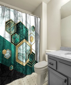 Vintage Starfish Illustration Shower Curtain - Abstract Design with Eco Friendly Fabric Material for Bathroom 