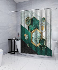 Vintage Starfish Illustration Shower Curtain - Abstract Design with Eco Friendly Fabric Material for Bathroom 