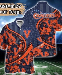 Virginia Cavaliers NCAA US Flag Flower Hawaii Shirt For Fans
