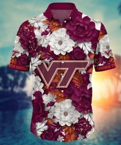 Virginia Tech Hokies NCAA Flower Hawaii Shirt For Fans Ver 11