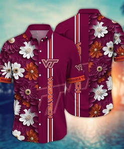 Virginia Tech Hokies NCAA Flower Hawaii Shirt For Fans Ver 25