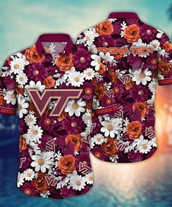 Virginia Tech Hokies NCAA Flower Hawaii Shirt For Fans Ver 4