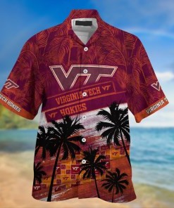 Virginia Tech Hokies NCAA Palm Tree Pattern Hawaii Shirt For Sports Fans
