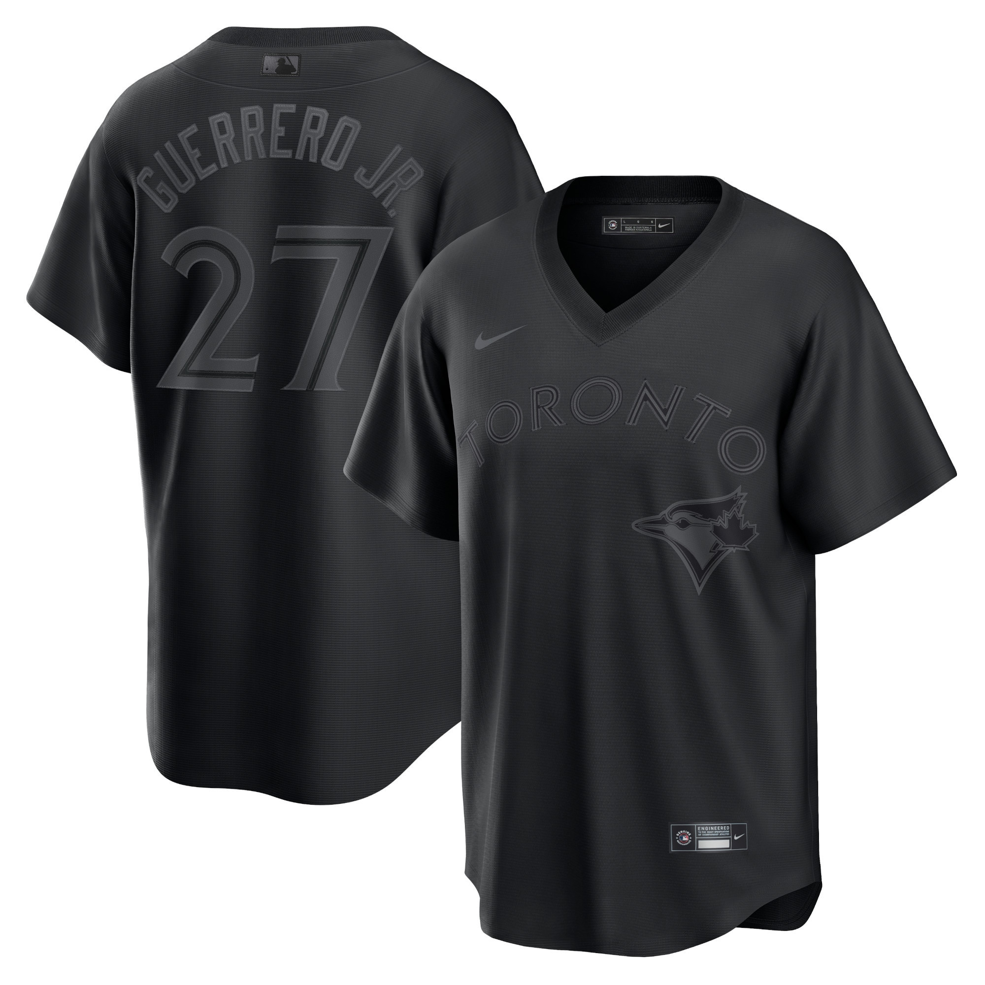 Vladimir Guerrero Jr. Toronto Blue Jays Pitch Black Fashion Replica Player Jersey - Black Mlb