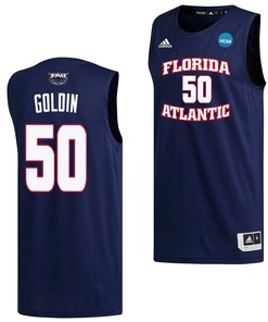 Vladislav Goldin 50 FAU Owls 2023 March Madness Basketball Men Jersey- Navy