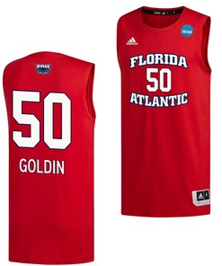 Vladislav Goldin 50 FAU Owls 2023 March Madness Basketball Men Jersey- Red