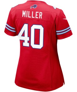 Von Miller 40 Buffalo Bills Women's Alternate Game Jersey - Red Jersey