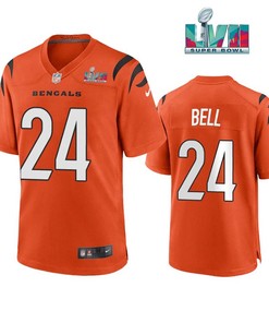 Vonn Bell 24 Cincinnati Bengals Super Bowl LVII Men Game Jersey- Orange