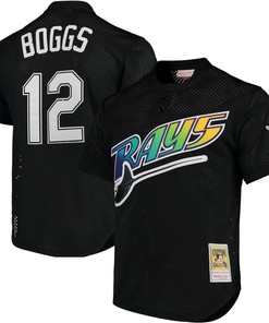 Wade Boggs Tampa Bay Rays Mitchell & Ness Cooperstown Collection 1991 Mesh Batting Practice Jersey - Black Mlb