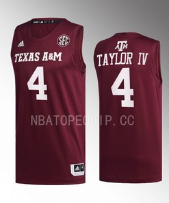 Wade Taylor IV 4 Texas AM Aggies 2022-23 Uniform Jersey College Basketball Maroon