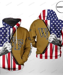 Wake Forest Demon Deacons NCAA US Flag 3D Hoodie