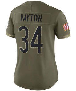 Walter Payton Chicago Bears Women's 2022 Salute To Service Retired Player Limited Jersey - Olive