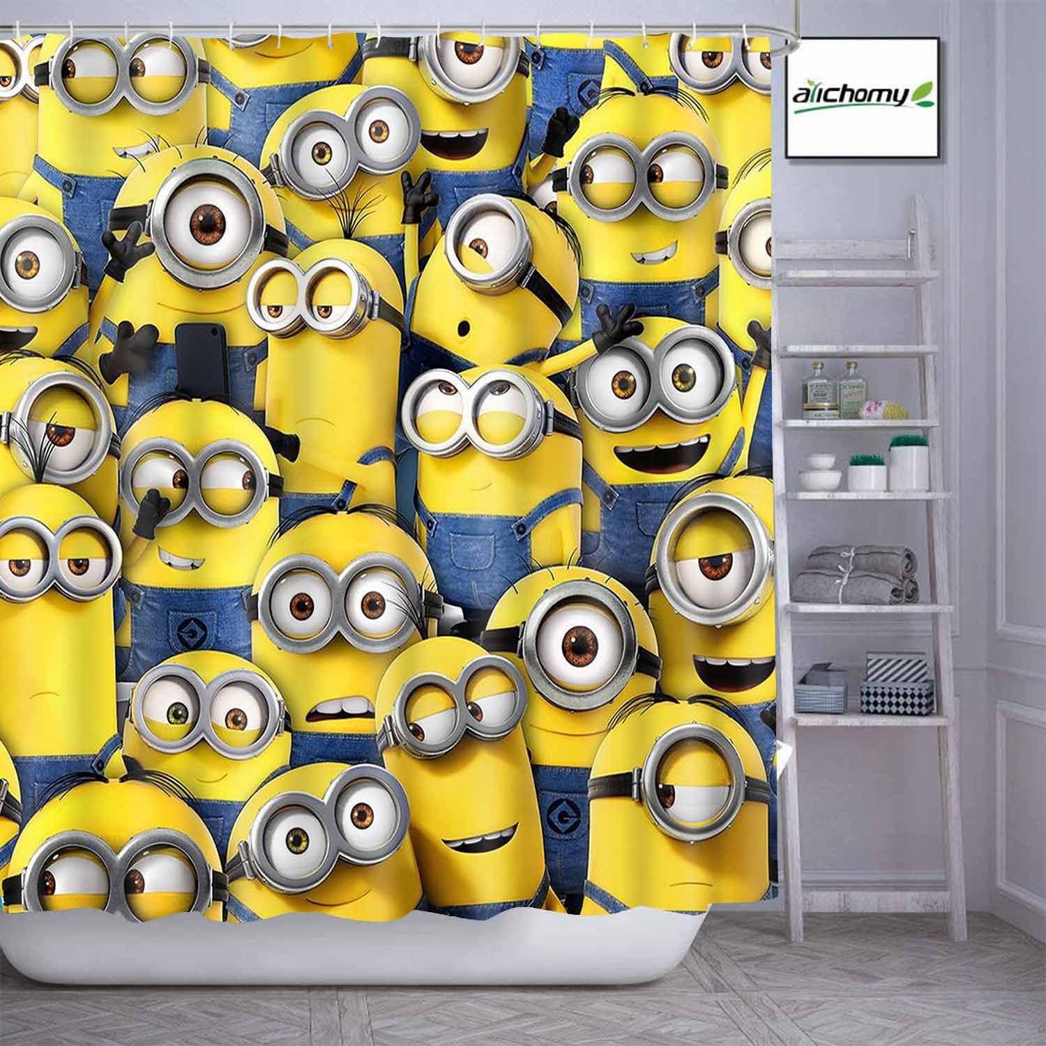 Washable Fabric Waterproof Anime Shower Curtain Bathtubs Bathroom Curtain Decoration for Gifts in Modern Hotel Decor Women Man