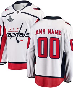 Washington Capitals 2018 Stanley Cup Champions Away Breakaway Custom Jersey - White Custom Jerseys Nhl
